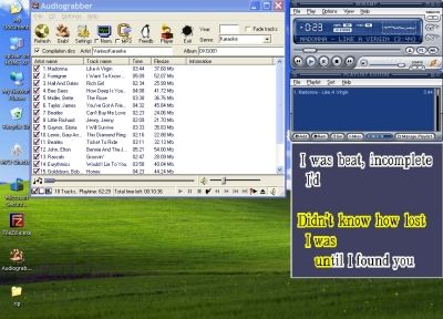 Audiograbber and Winamp screenshot.
